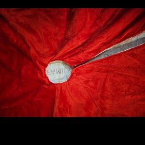 (SOLD) Red Plush Christmas Tree Skirt